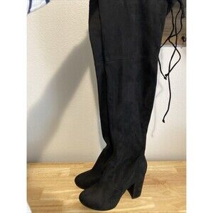 Zigi SohWomens Over The Knee Thigh High Pull Heels Riding Black Boots Sz 8.5